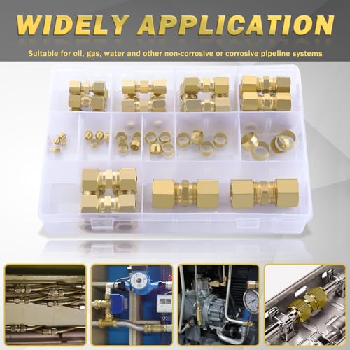 Taiidaues 46Pcs Brass Compression Tube Pipe Fittings Assortment Kit thumb #5