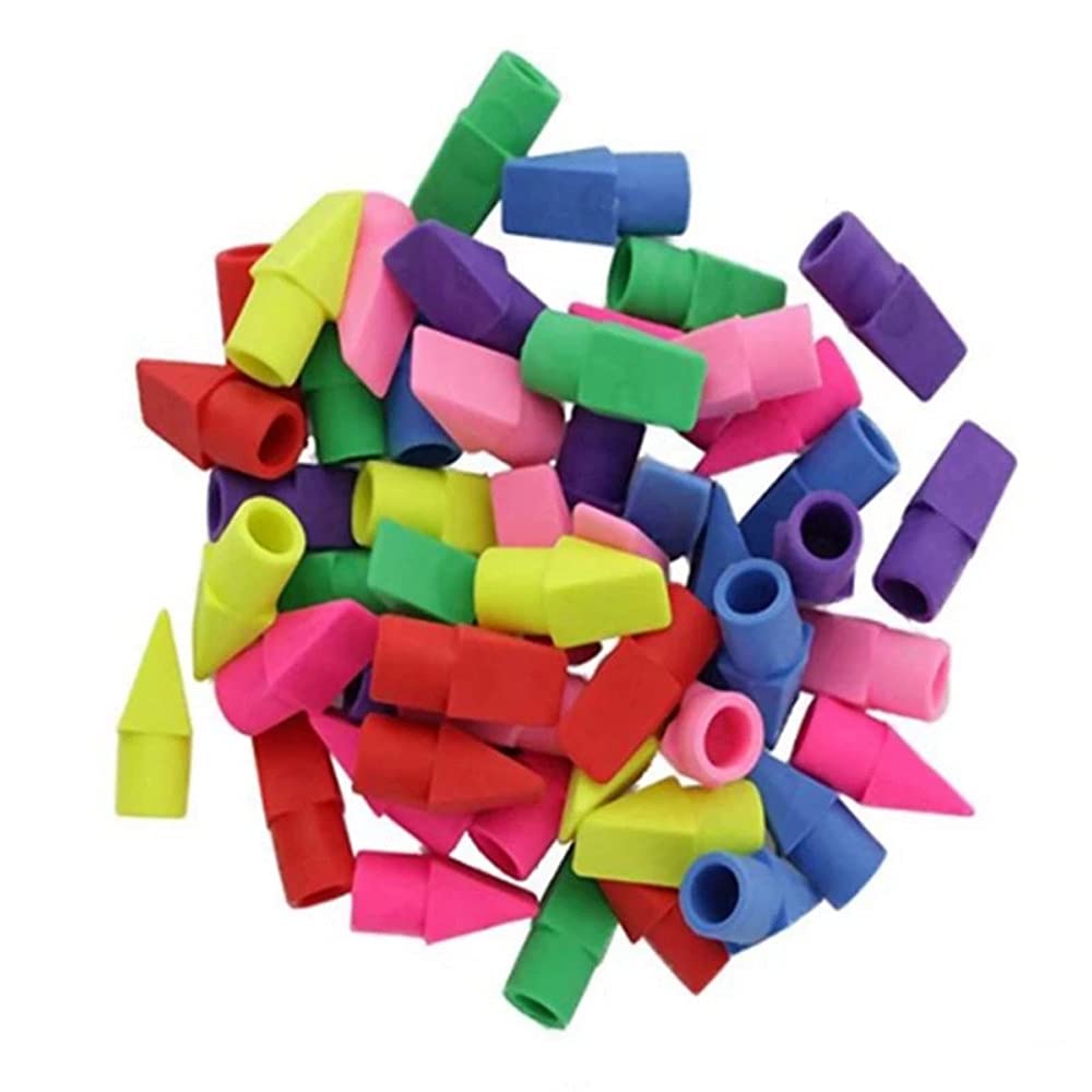 10/30/50PCS Erasers Pencil Top Eraser Caps, Colourful Pencil Head Eraser, Painting Correction Supplies Stationery(50pcs)