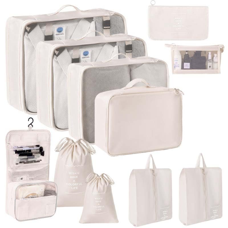 Organizadores para Maletas,11 Compression Packing Cubes Set Impermeable Bolsas Beige Organizadoras Organizador de Equipaje Viaje para Viaje Zapatos Cubos de Embalaje Ropa Cosméticos Ropa Interior
