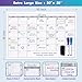 Magnetic-Receptive Dry Erase Monthly Extra Large White Board Calendar for Wall 38x50, Big Whiteboard Calendar with Iron Sheet Backing-Works with Magnetic Markers Eraser, Giant Blank Poster with Square