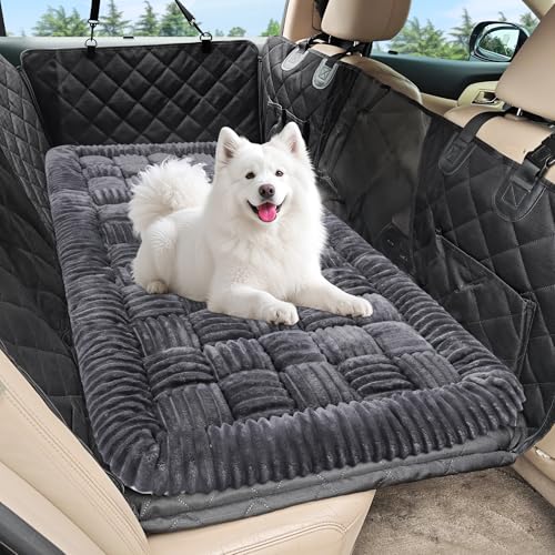 Dog Car Bed Mat, Non-Slip Backseat Extender Pet Blanket, Plaid Dog Bed for SUVs, Sedans & Trucks...