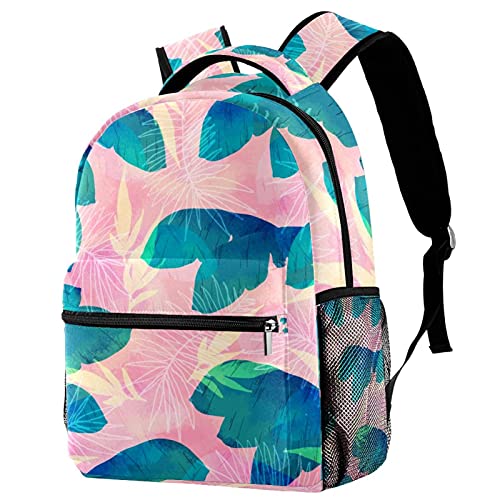 Sac à dos de voyage rose pour filles et garçons avec porte-bouteille pratique