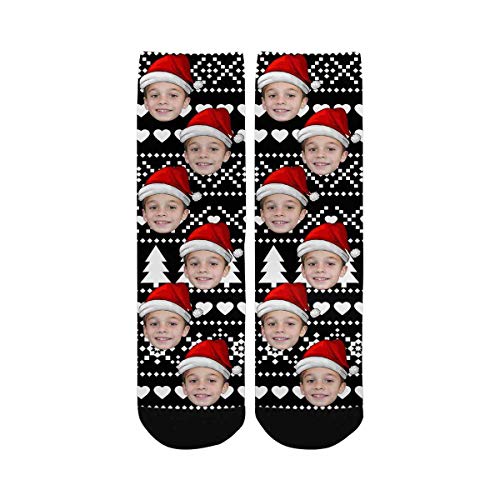 Custom Face Photo Merry Christmas Kid's Socks Boys Girls Personalized Snowflake Kid's Sox Gift For Kids4