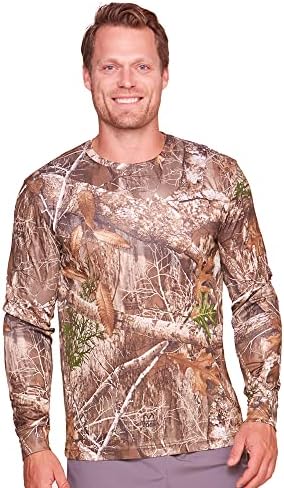 Chemise Manches Longues Homme Realtree - Camouflage Bleu - Taille M - Protection UV & Respirant