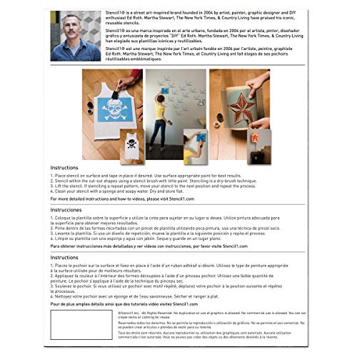 Stencil1 Stencil - Premium Quality Reusable Stencils For Painting - Create Diy Winter Holiday Crafts And Decor - Decor On Walls Fabric & Furniture Recyclable Art Craft - 4-Pack Stencil Set #TOP6