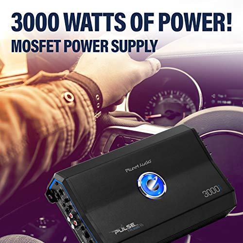 Planet Audio Pl3000.1D Pulse Series Car Audio Amplifier – 3000 High Output, Monoblock, Class D, 1 Ohm Stable, Low Level Inputs, Low Pass Crossover, Mosfet Power Supply, Hook Up To Stereo And Subwoofer #TOP3