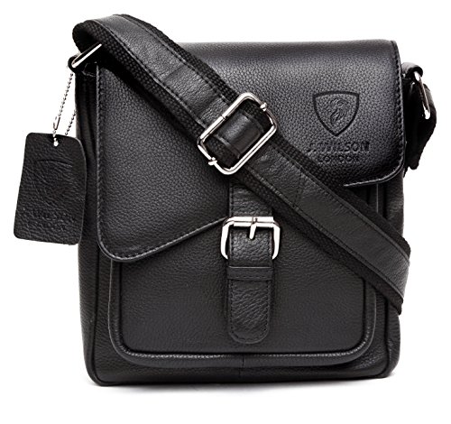 Sac messager homme en cuir nappa authentique fait main noir de maroquinerie