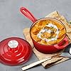 Enameled Cast Iron Sauce Pan with Lid, Leonyo 1 Quart Saucepan with Lid, Small Enamel Cast Iron Dutch Oven Kitchen Cookware for All Cooktops Cooking Pasta, Soup, Milk - Up to 500°F & 4.4Lbs, Red #5