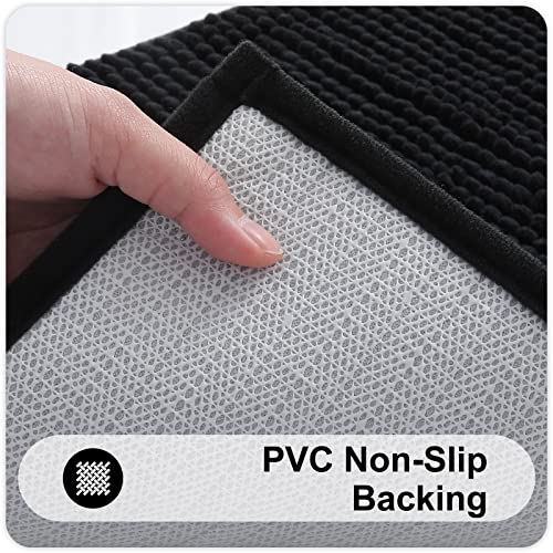 smiry Non Slip Chenille Bath Mat Set, Pack of 2, Extra Absorbent Soft Bathroom Mat Sets 2 Piece - Image 4