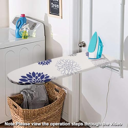 Image of SheeChung 14x42 Inch Over-The-Door Ironing Board Cover and Pad,Cotton Cover with Extra Thick Pad,Resists Scorching and Staining,Fits Door /Standard Ironing Board,Silicone Coating,Dahlia