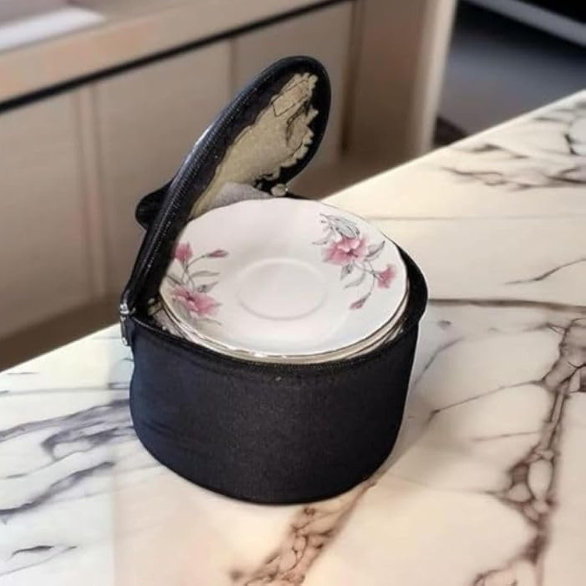 Multi-Purpose Zip Closure Saucer Storage Bag for Kitchen