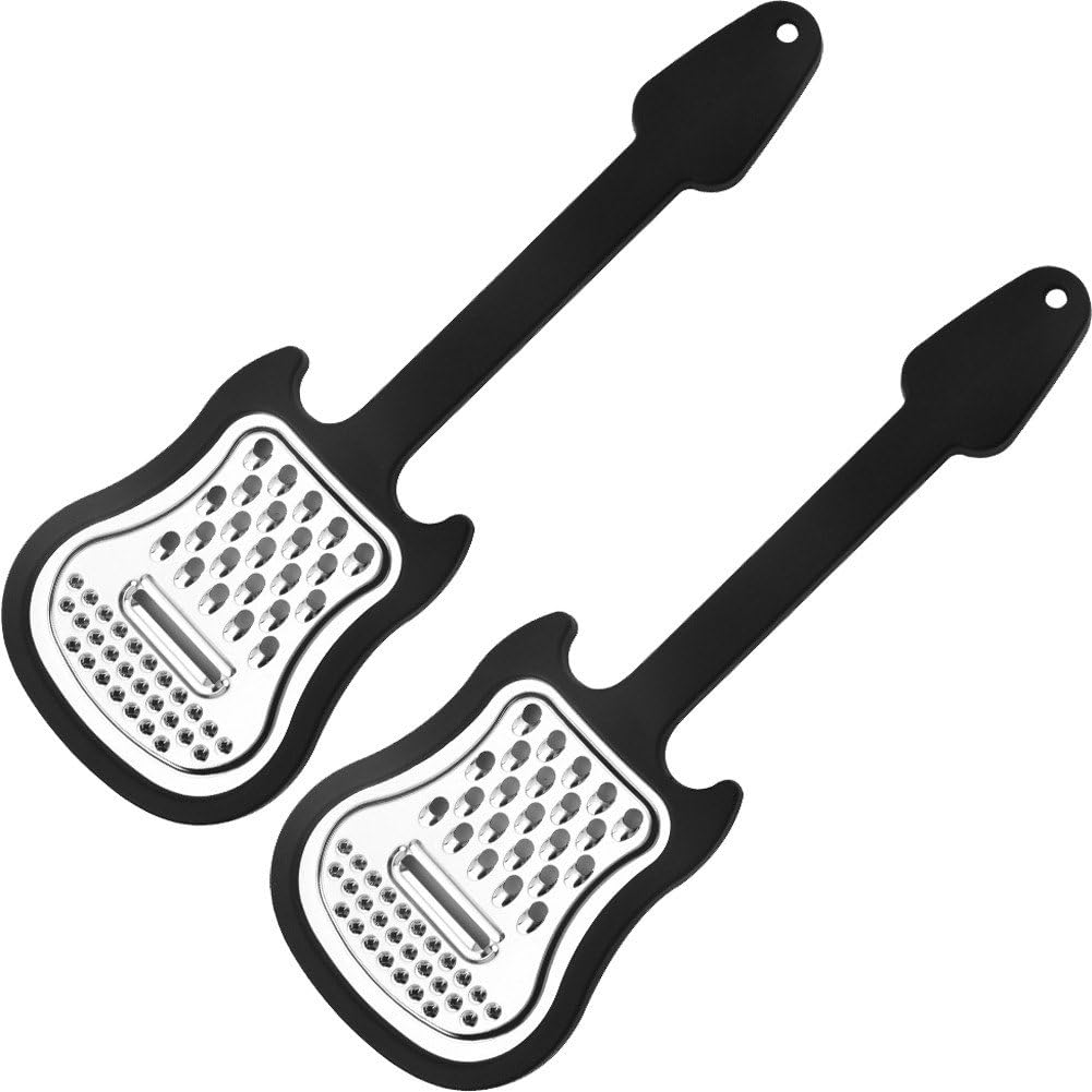 Ymxygz 2pcs Kitchen Multifunction Plastic Frame Vegetable Fruit Grater Slicer Peeler Guitar Shaped Metal Scraper Shredder Carving Tool