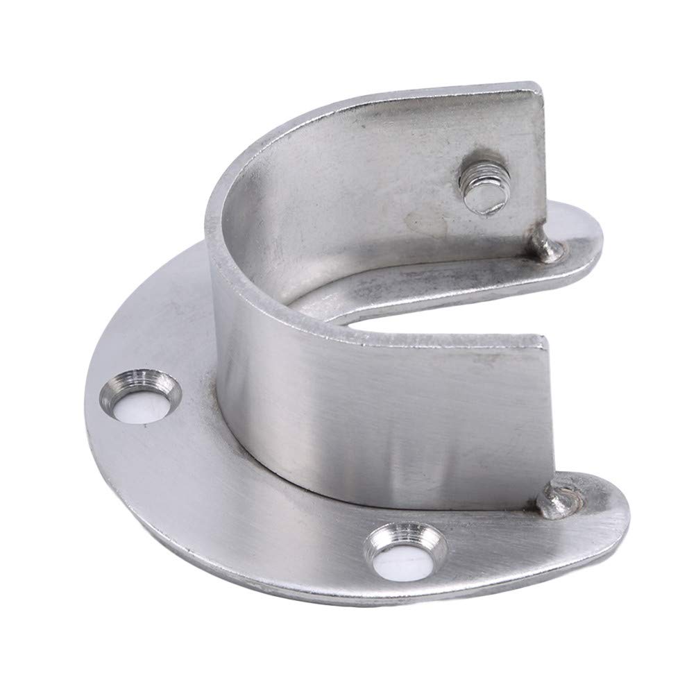 Flybloom Stainless Steel U-Shaped Wardrobe Closet Rod Bracket,Clothes Rod Round Tube Seat Shower Curtain Bracket?25Mm)