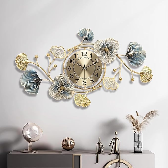 Image of Luxury Metal Wall Clock for Living Room | Designer Decorative Wall Clock with Silent Sweep Movement | Large Modern Wall Clock for Home Decor (kek-01)
