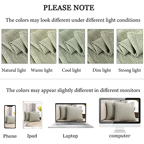 Cocoploceus 24X24 Pillow Covers Set Of 2 Euro Sham Pillow Covers Cotton Euro Pillow Shams, Boho Throw Pillow Covers Large Decorative Square Pillowcase For Couch Bed, Sage Green #TOP4