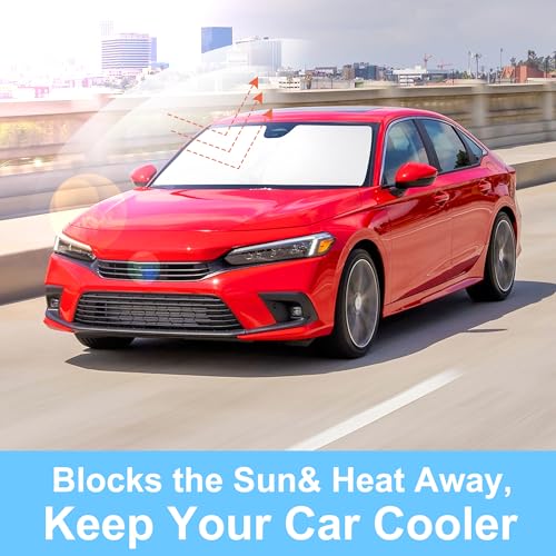 Image of Windshield Sun Shade Custom Fit for 2022 2023 2024 2025 2026 Honda Civic 11th Gen Accessories Foldable Sunshade Sun Blocker Protect Car from Sun Rays & Heat Damage Keep Car Cooler