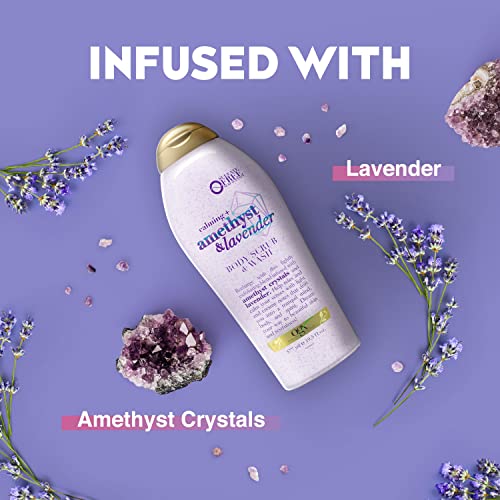 Ogx Calming + Amethyst & Lavender Body Scrub & Wash, Gently Exfoliating, 19.5 Fl Oz #TOP2