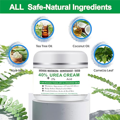 Urea 40% Foot Cream, 100g Callus Remover For Dry And Hard Skin, Cracked Heel Repair Cream For Feet and Hand, Maximum Strength With 2% Acid for Hand, Foot and Body Care - Image 7