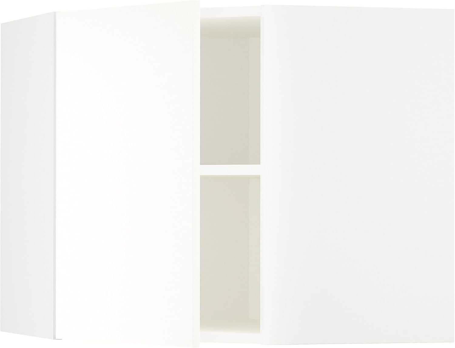 METOD Corner Wall Cabinet with Shelf, White/Balstena White, 68x60cm