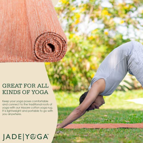 Jadeyoga All Natural Organic Cotton Mysore Yoga Rug, Lightweight & Portable Gym Fitness Exercise Stretching Rugs For Meditation, Yoga Rug Mat For Women & Men, Machine Washable Rug #TOP4