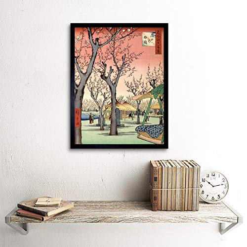 Wee Blue Coo Painting Japanese Woodblock Cherry Blossom Tree Park Art Print Framed Poster Wall Decor 12X16 Inch - Afbeelding 3