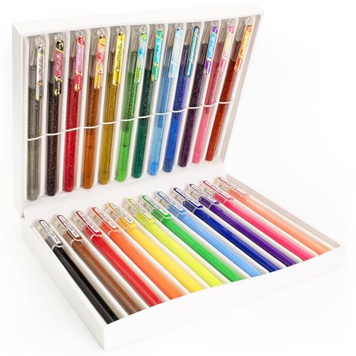 Set de 24 bolígrafos gel Pentel colores vivos miniatura 2