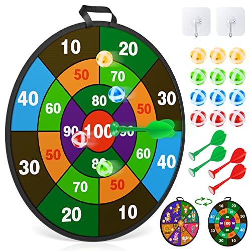 Juego de Tablero de Dardo para Niños,Value Talks Diana Infantil de Doble Cara 66cm con 12 Bolsas Adhesivas, Dardo Colgante para Fiesta y Regalo Cover