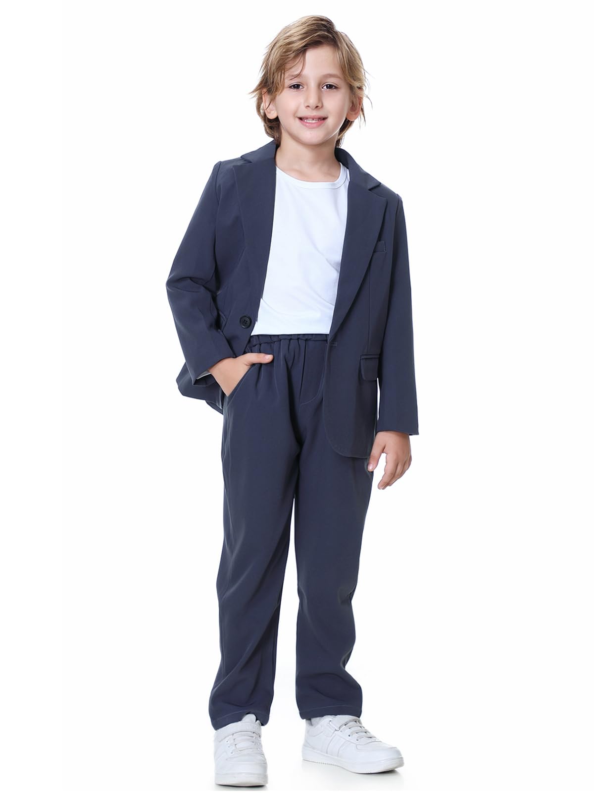 LOLANTA Vestiti casual per ragazzi Abiti da sposa Bambini 2 pezzi Gentleman Blazer e Pantaloni Set Dresswear