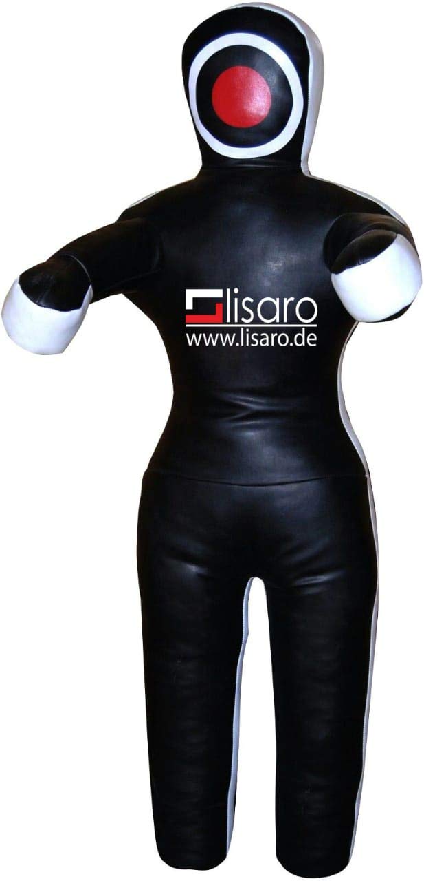 Lisaro Sacco da Boxe Sacco Di Sabbia/150 cm,35 – 38 kg riempito con resti di tessile, per quattro punti – Catena, materiale vinile (similpelle) con logo