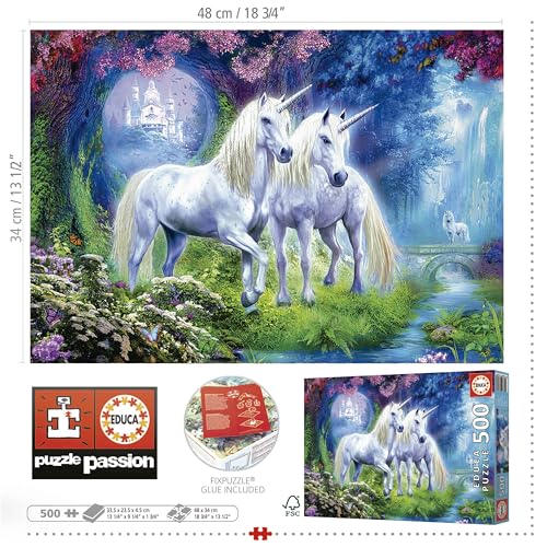 Educa Puzzle 500 Des Licornes Dans La Foret - vue 5