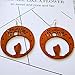 TIANHONGYAN Natural Wooden Bohemian Statement Earrings African Wooden Dangle Ethnic Retro Earrings for Womens Exaggeration Wooden Hollow Round African Earrings (Brown)