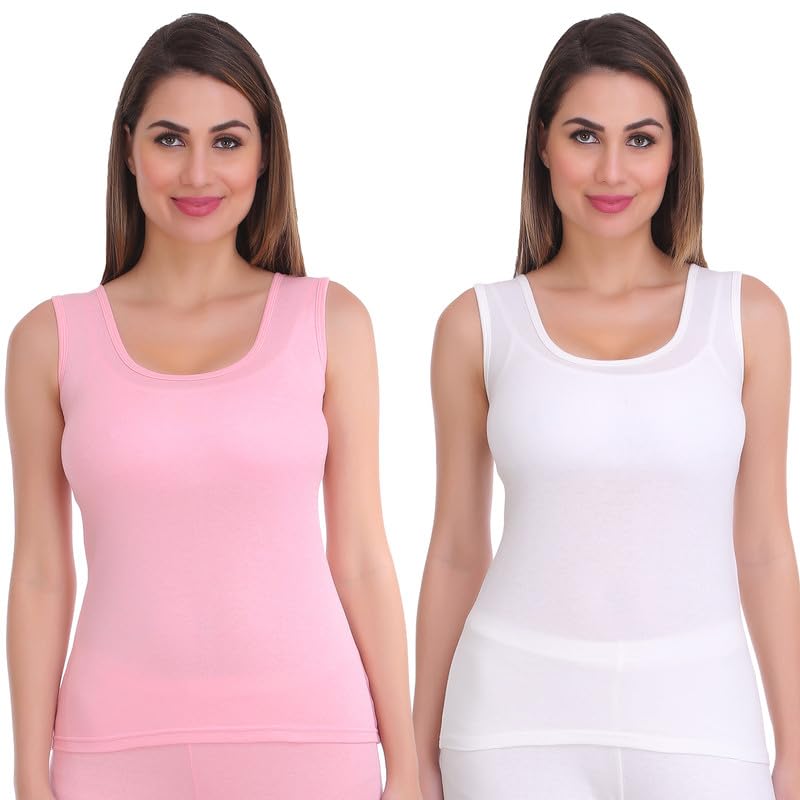 selfcare Womens Solid Polycotton Round Neck Sleeveless Innerwear Thermal Vest-picture-35
