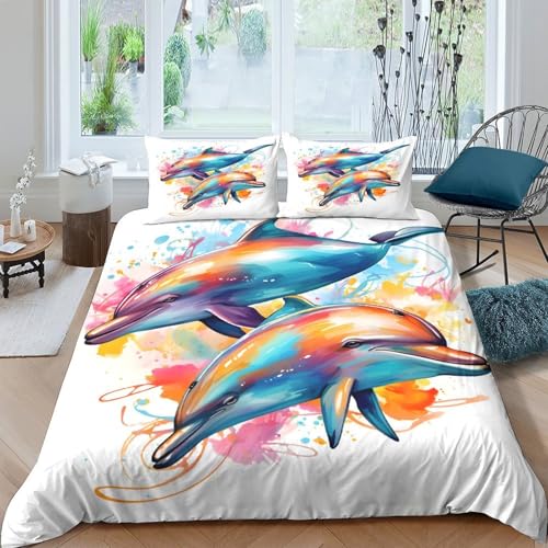 Parure de lit chien 3D aquarelle avec housse de couette microfbre 260x220 cm - 4