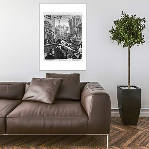 Affiche Gin Lane William Hogarth encadrée Spiffing Prints - Finition Premium