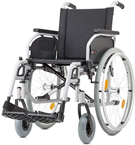 Larghezza del Sedile della Sedia a rotelle 49 cm Pneumatici antiforatura Braccioli Duo Sedia a rotelle Pieghevole Sedia a rotelle da Viaggio