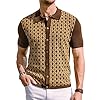 PJ PAUL JONES Men’s Contrast 70s Vintage Polo Shirts Short Sleeve Knitwear
