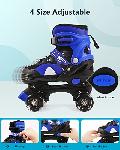 Rollers quad taille réglable bleus pour patinage récréatif enfant - 2