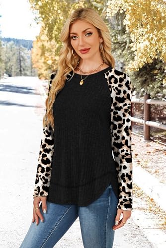 Image of WIHOLL Long Sleeve Shirts for Women Fall Sweaters Lightweight Trendy Tops