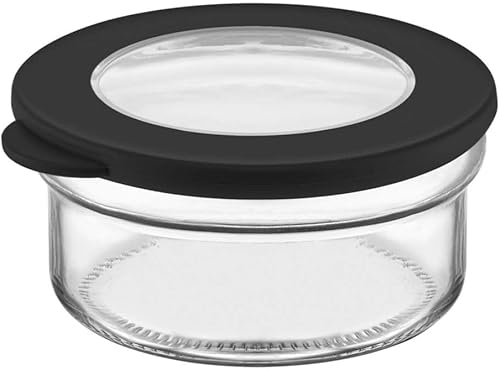 Miniatura 3 de Juego de 4 recipientes de vidrio para almacenamiento de alimentos con tapas herméticas, cuencos redondos de 15 onzas, a prueba de fugas y sin BPA,