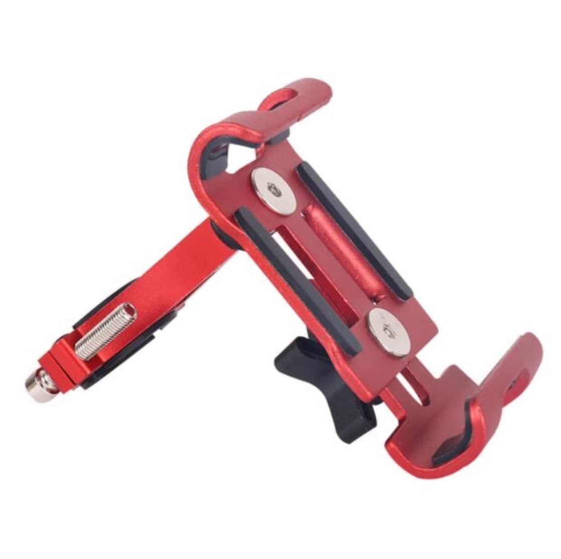 Uchwyt na Telefon Komórkowy Metalowy uchwyt na telefon motocyklowy ze stopu aluminium wspornik antypoślizgowy GPS klip uniwersalny stojak na telefon rowerowy Uchwyt Samochodowy(Rot)