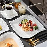 MALACASA Elvira Geschirrset 6 Personen Marmor 30-tlg, Modernes Porzellan Geschirr Set, Tafelservice Kombiservice mit je 6 Speiseteller, Dessertteller, Suppenteller, Kaffeetassen und Untertassen