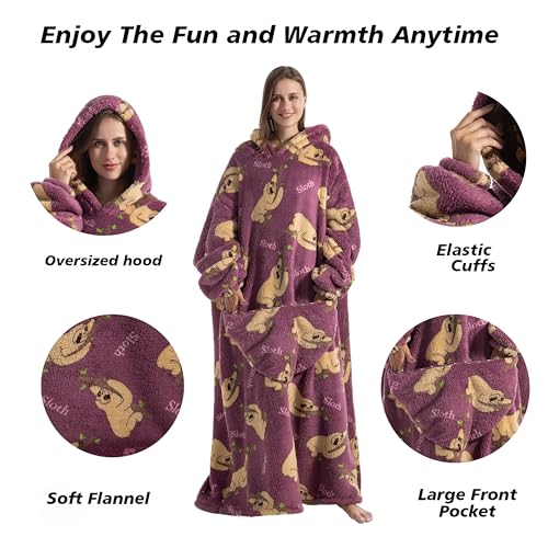 Oversized Blanket Hoodie Extra Long Womens Blanket Hoodie Long Big Blanket Hoodie Wearable Blanket Hoodie Puppy - Image 3
