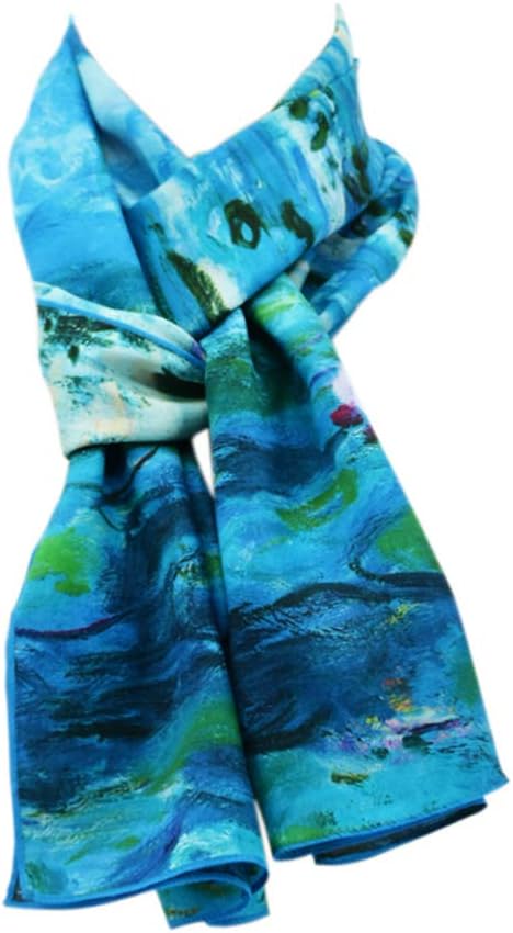 Women 100% Silk Scarves Van Gogh Paul Gauguin Monet Painted Scarf