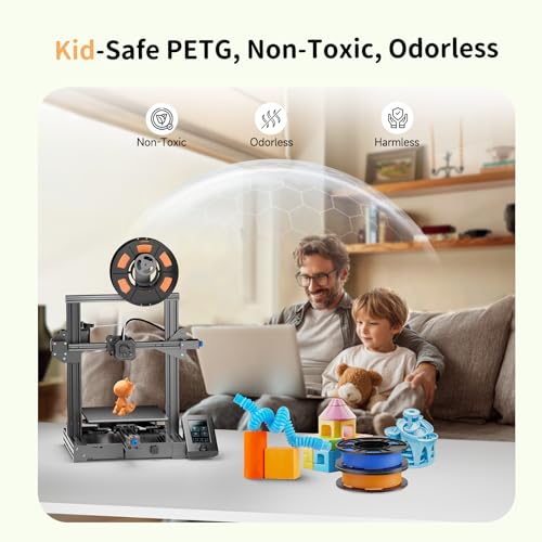 Image of CREALITY PETG Filament Bundle, 8 Colors Total 2kg, 1.75mm 3D Printer PETG Filament, Individually Vacuum-Sealed, Fit for Most FDM 3D Printers, Black+White+Grey+Tansparent+Red+Blue+Green+Orange