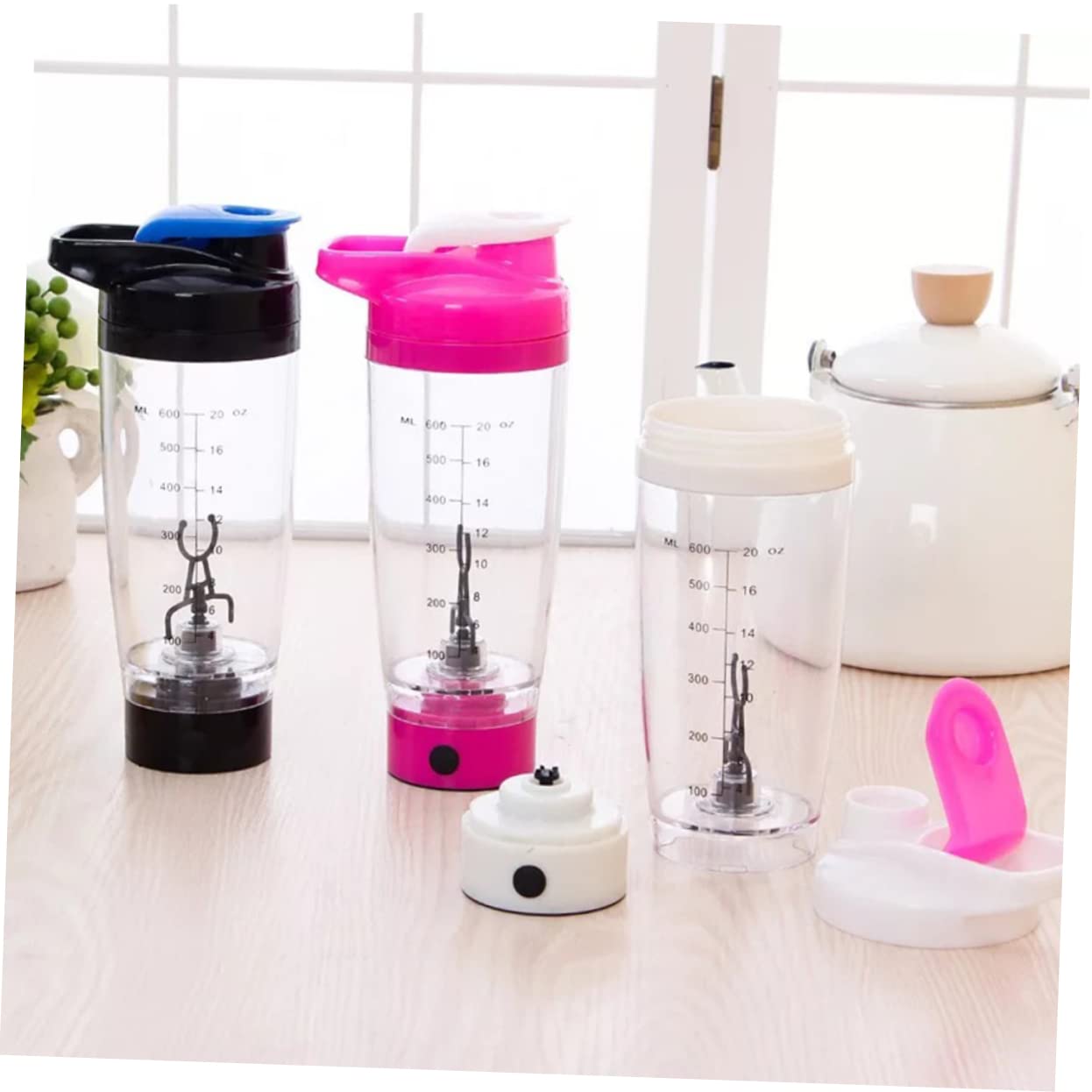 Shaker Elettrico per Proteine 600 Ml Mixer Antigraffio Portatile Miscelazione Automatica per Sportivi e