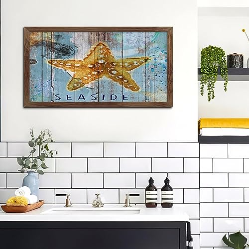 Panneaux corail et poissons de mer suspendus en bois - 5