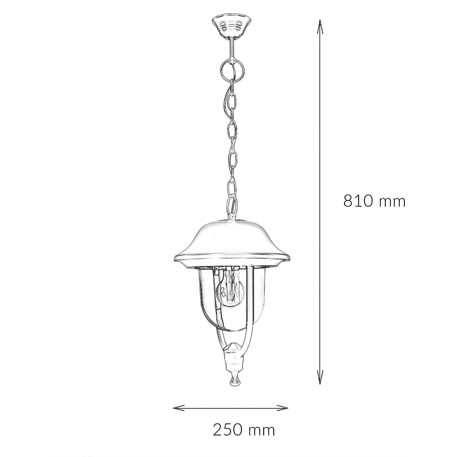 Lámpara colgante para exteriores redonda de aluminio fundido negro IP43 resistente a la intemperie rústica para jardín terraza patio lámpara exterior lámpara colgante lámpara colgante
