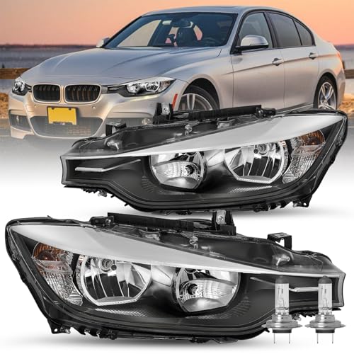 JSBOYAT Halogen Headlight Fit for 2012 2013 2014 2015 BMW 3-SERIES F30 320i 328i 335i xDrive Factory Halogen Headlamp Driver and Passenger Side BM2503169 BM2502169