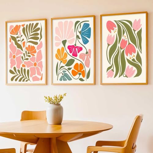Image of kotart Painting Boho Wall Art Home Decoration Paintings With Frame For Living Room Bed Room Hotel Wall Decor Digital Reprint Set of 3 (19X25 inch)