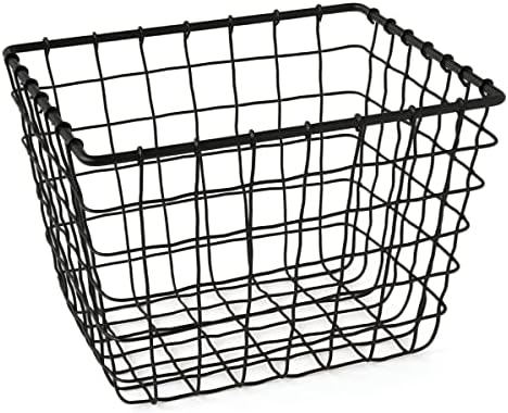 Gelco Design Fab Wire Storage Basket, Metal, Black, 18 x 22 x 16.5 cm